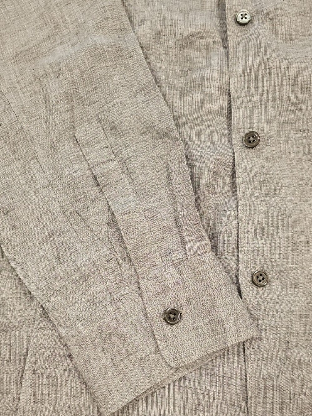 Theory Men's Light Gray Linen Button-Front Shirt - Picture 5 of 5